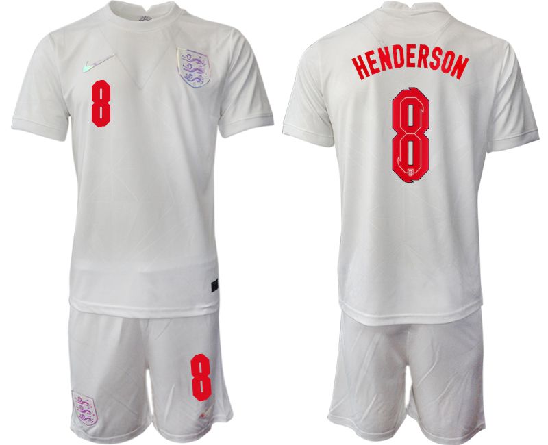 Men 2022 World Cup National Team England home white #8 Soccer Jersey